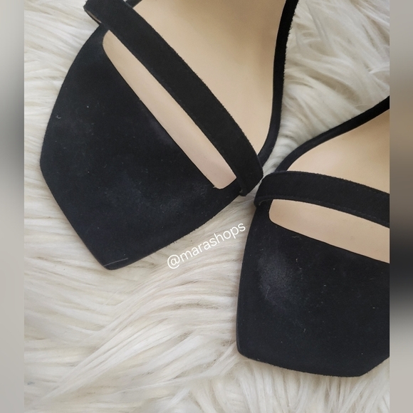 Stuart Weitzman Nudistcurve 100 Black Ankle Strap Suede Sandal - Picture 6 of 9